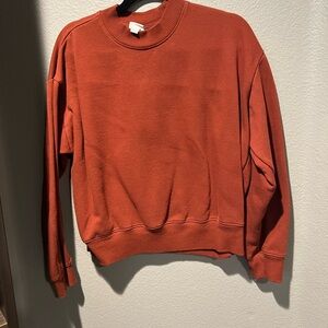 a new day Orange Crewneck Sweater Soft Knit Casual